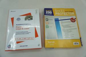 lot 38 image: 500 Sheets of Inkjet & Laser Printer Paper & Clear Sheet Protectors