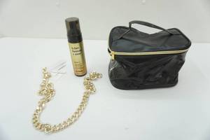 lot 39 image: Makeup Bag, Gold Belt, and B tan (NEW)