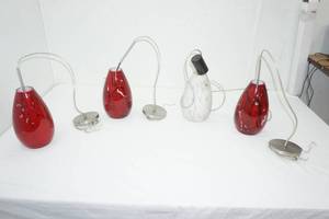 lot 214 image: Glass Hanging Accent Lights 10 tall (4ct)