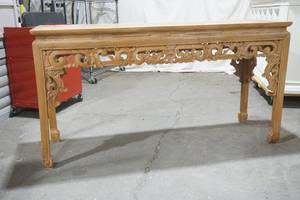 lot 342 image: Chinese Style Hand Carved Teak Altar Table