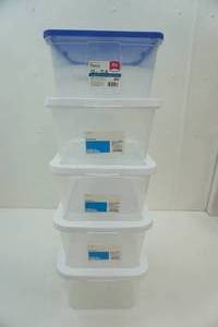 lot 268 image: 5ct Clear Storage Bins with Lids