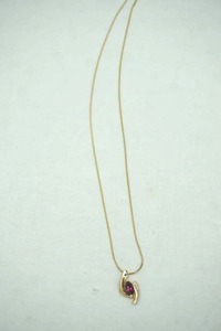 lot 282 image: Ruby & Diamond Necklace 14K gold chain
