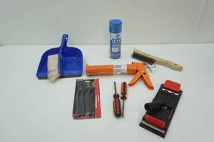 lot 306 image: Spray Foam (NEW) Pole Sander, Wire Brushes