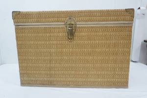 lot 338 image: Vintage Cedar Lined Wicker Chest