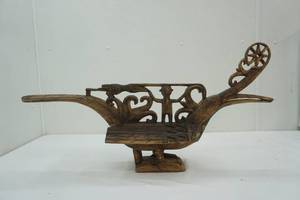 lot 339 image: Hand-Carved Wooden Boat 34 long by approx. 18 tall