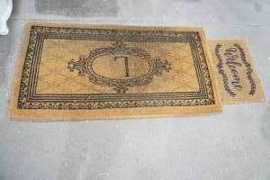 lot 369 image: Large Coir Outdoor Rug & Smaller  Welcome Rug