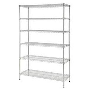 lot 4 image: HDX 6-Tier Commercial Grade Heavy Duty Steel Wire Shelving Unit in Chrome (48 in. W x 72 in. H x 18 in. D) Customer Returns see Pictures