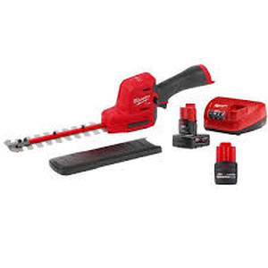 lot 18 image: Milwaukee M12 FUEL 8 in. 12V Lithium-Ion Brushless Cordless Hedge Trimmer Kit with 4.0 Ah Battery and Charger    Customer Returns see Pictures