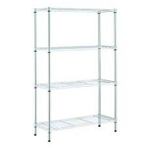 lot 34 image: HDX 4-Tier Steel Wire Shelving Unit in Chrome (36 in. W x 54 in. H x 14 in. D)    Customer Returns see Pictures