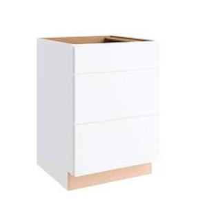 lot 41 image: Hampton Bay Courtland 24 in. W x 24 in. D x 34.5 in. H Assembled Shaker Base Kitchen Cabinet in Polar White  Customer Returns see Pictures