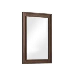 lot 46 image: Home Decorators Collection 24 in. W x 30 in. H Rectangular Wood Framed Wall Bathroom Vanity Mirror in Brown Oak  Customer Returns see Pictures