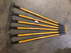 lot 20 image: Lot of Husky 51 in. L Wood Handle 4-Tine Hand Cultivator  Customer Returns see Pictures