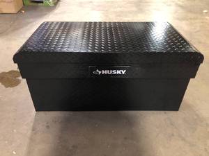 lot 37 image: Husky 40.8 in. Matte Black Aluminum Full Size Chest Truck Tool Box No Key    Customer Returns see Pictures