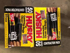 lot 49 image: Lot of Husky Garbage Bags   Customer Returns see Pictures