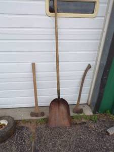 lot 60 image: Vintage Shovel, Double Axe and Single Axe