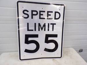 lot 93 image: Speed Limit 55 Metal Sign