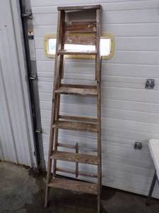 lot 95 image: 6 Wood Step Ladder