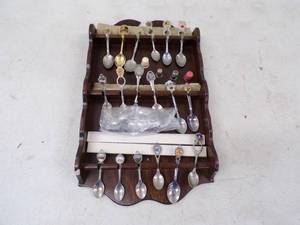 lot 23 image: Collectors Spoons and Display Rack