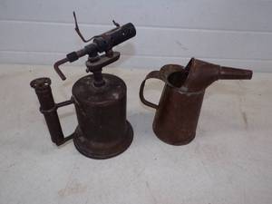 lot 110 image: Vintage Torch and Oil Can