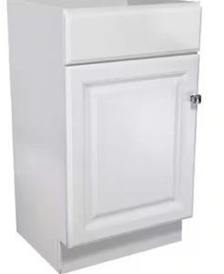 lot 6 image: Wyndham 1-Door Bath Vanity Cabinet - White