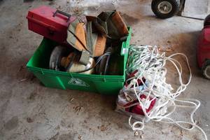 lot 191 image: Assorted Hardware - Grinder, Rope, Organizers, Tools