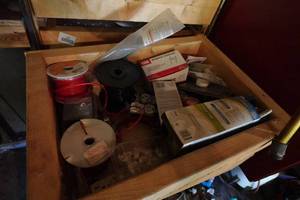 lot 217 image: Assorted Electrical Hardware - Primary Wire, Power Strip, Plastic Staples