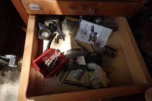 lot 150 image: Contents of Drawer - Drill Bits, Brushes