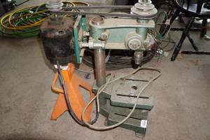 lot 85 image: Antique Belt Drive Drill Press with Jack Stand