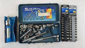 lot 273 image: 40-Piece 14 and 38 Drive Ratchet Socket Set with Accessories