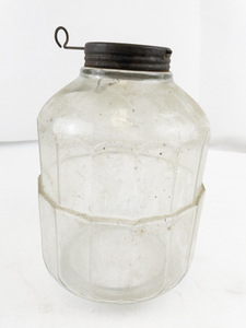 lot 9 image: Antique Glass Dispenser Jar with Dispensing Lid