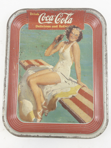 lot 18C image: 1939 Coca-Cola Metal Advertising Serving Tray