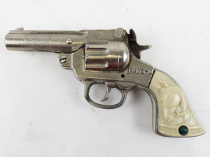 lot 184 image: Vintage 7 Bang-O Cast Iron Toy Cap Gun with Ivory-Colored Handle