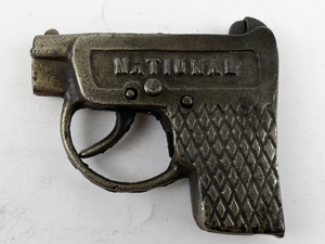 lot 197 image: Vintage National Cast Iron Toy Cap Gun with Textured Grip
