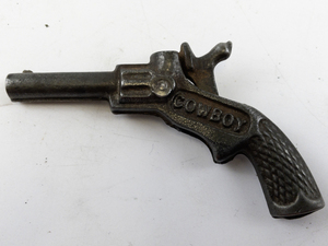 lot 225 image: Antique Stevens Cowboy Miniature Cast Iron Toy Cap Gun Pistol