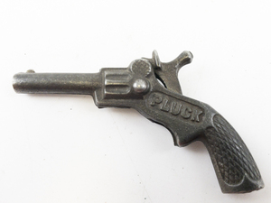 lot 227 image: Antique Pluck Cast Iron Toy Cap Gun Miniature