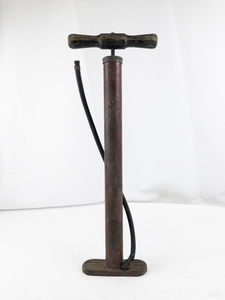 lot 230 image: Vintage Metal Bicycle Hand Pump with Black Hose