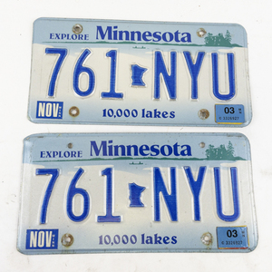 lot 248 image: Pair of Minnesota License Plates - 761 NYU