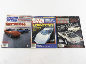 lot 129 image: Group of 3 MOTOR TREND Car Magazines. December of 1975,1976,& 1977