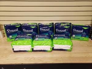 lot 62 image: 8 unopened packages of Prevail daily pullup underwear - 12 countpackage