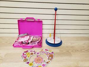lot 72 image: Homemade toy, toy purses, and room decor sign