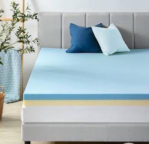 lot 21 image: ZINUS 4 Inch Green Tea Cooling Gel Memory Foam Mattress Topper- King