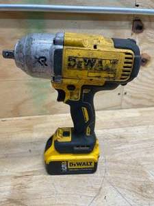 lot 16 image: DEWALT 20V MAX XR Cordless Brushless 12 in. High Torque Impact Wrench with Detent Pin Anvil with 5.0AH Battery
