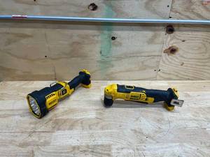 lot 32 image: Lot of 2 - DEWALT LED and DEWALT 20V MAX Cordless 38 in. Right Angle DrillDriver (Tool Only)