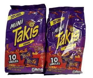 lot 9 image: (2) 12.3 oz Bag each w 10 singles of MINI TAKIS FUEGO