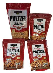 lot 21 image: PRETZEL Lot  Clover Valley Pretzels from (1) 16 oz Pretzel Sticks & (2) Peanut Butter Pretzel Bites 12 oz bag each