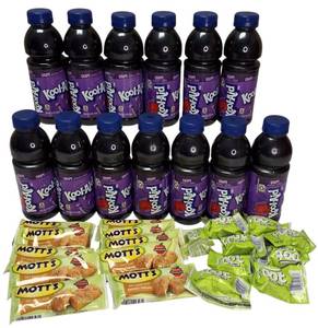 lot 38 image: Snack Lot  Kool-Aid Grape , Motts Banana Streusel & Fruit by the Foot Mixed Fruit