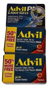 lot 54 image: Advil   (2) Advil-Reg- 36 Tablets & (1) Advil PM-Liqui-Gels