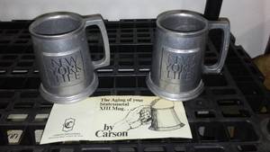 lot 97 image: Statesmetal XIII Mugs(2) New York Life.