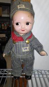 lot 106 image: Vintage Buddy Lee Union Railroad Train Engineer 14 in. Doll.
