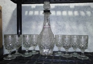 lot 114 image: Vintage Decanter and Glasses (8) Circa 70s